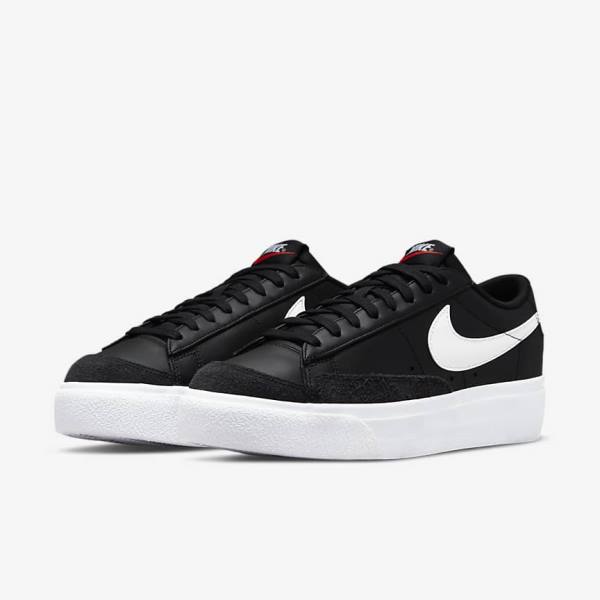 Black Nike Blazer Low Platform Women's Sneakers | NK962JVW