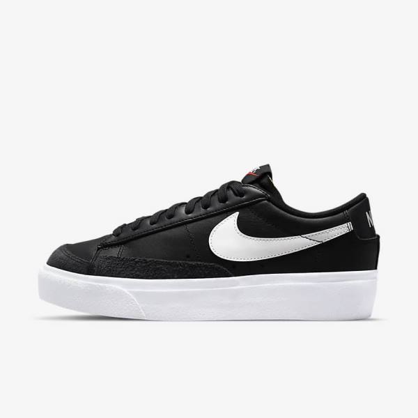 Black Nike Blazer Low Platform Women\'s Sneakers | NK962JVW