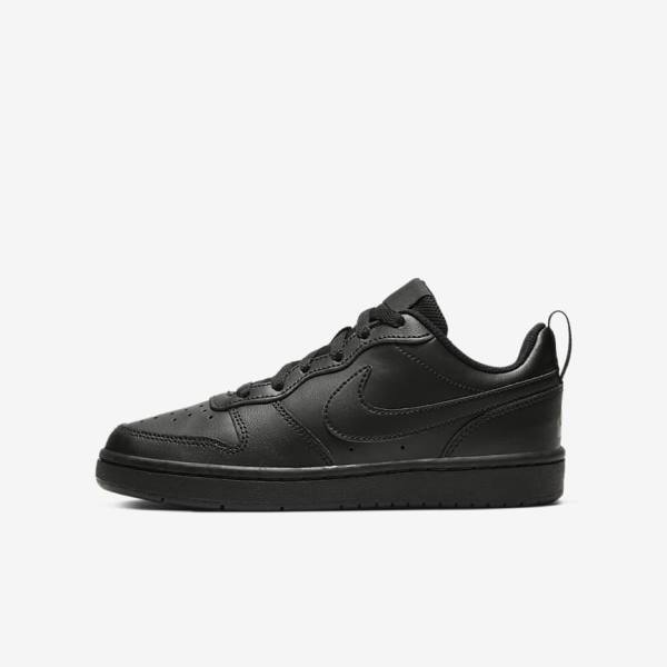 Black Nike Court Borough Low 2 Older Kids\' Sneakers | NK863DTA