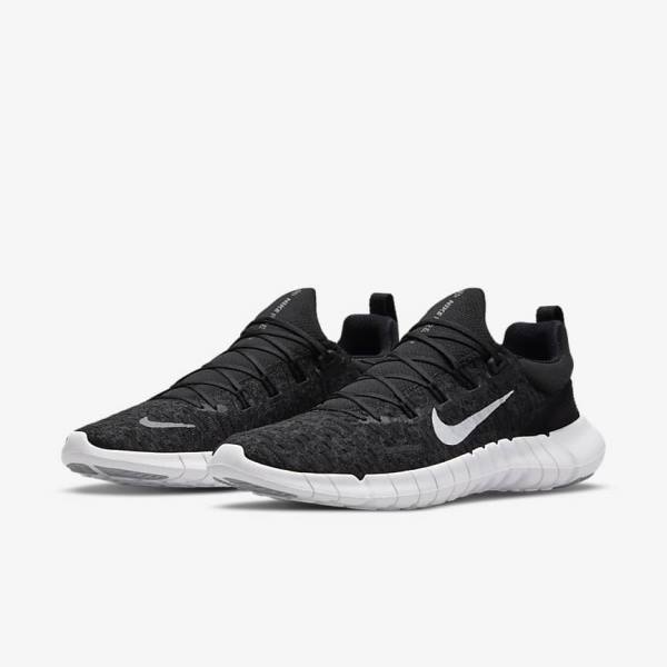 Black Nike Free Run 5.0 Road Men's Running Shoes | NK732YFU