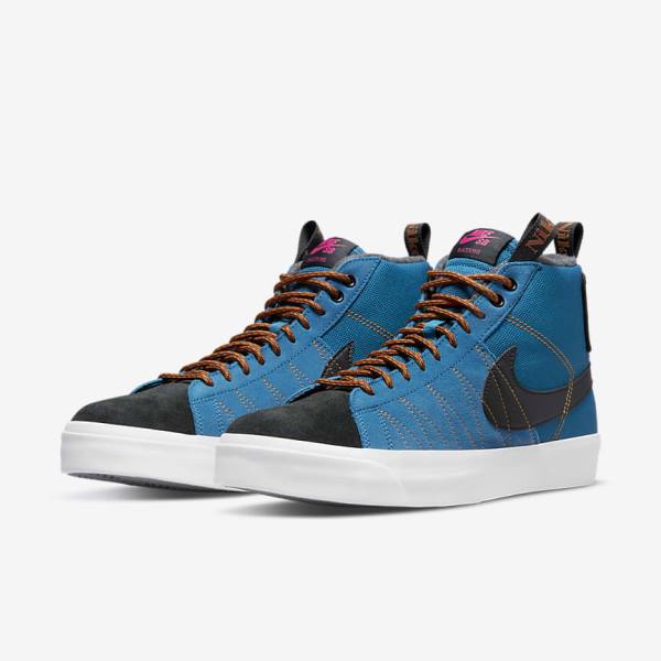 Black Nike SB Zoom Blazer Mid Premium Men's Skate Shoes | NK386WTK