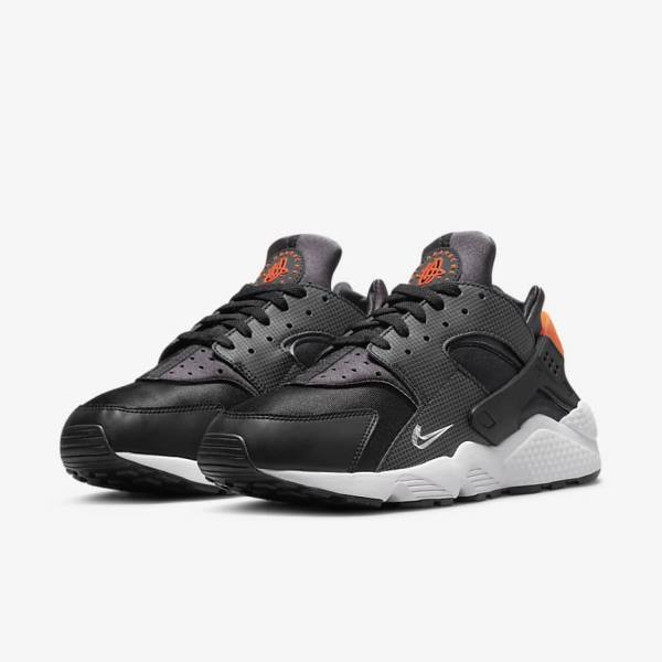 Black / Orange / Grey / White Nike Air Huarache Men's Sneakers | NK604WID