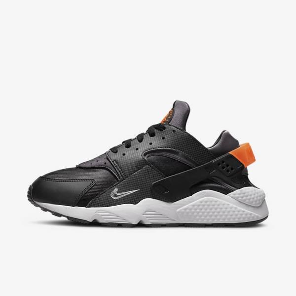 Black / Orange / Grey / White Nike Air Huarache Men\'s Sneakers | NK604WID