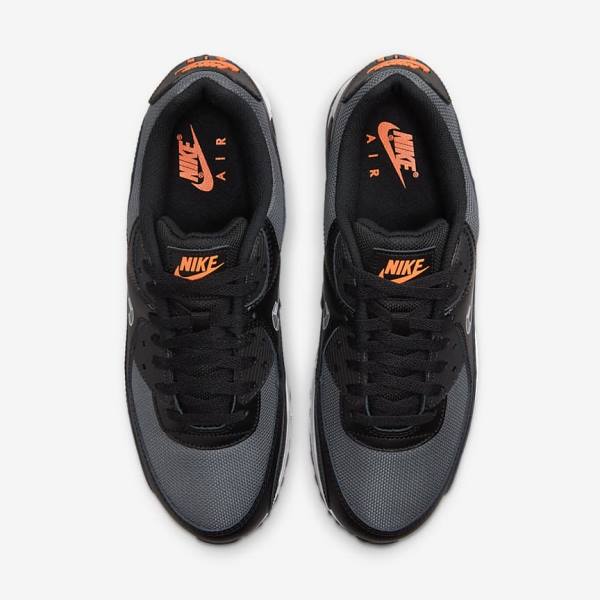 Black / Orange / Grey / White Nike Air Max 90 Men's Sneakers | NK690OIR