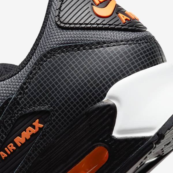 Black / Orange / Grey / White Nike Air Max 90 Men's Sneakers | NK690OIR