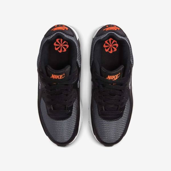 Black / Orange / Grey / White Nike Air Max 90 Older Kids' Sneakers | NK825LVA