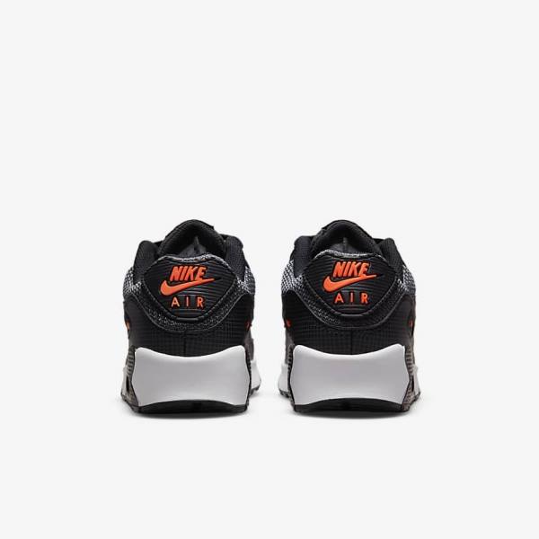 Black / Orange / Grey / White Nike Air Max 90 Older Kids' Sneakers | NK825LVA