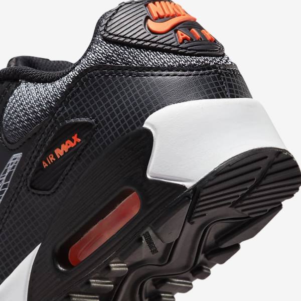 Black / Orange / Grey / White Nike Air Max 90 Older Kids' Sneakers | NK825LVA