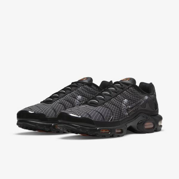 Black / Orange / Grey / White Nike Air Max Plus Men's Sneakers | NK826VWR