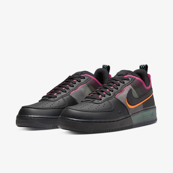 Black / Orange / Pink / Black Nike Air Force 1 React Men's Sneakers | NK234NLK