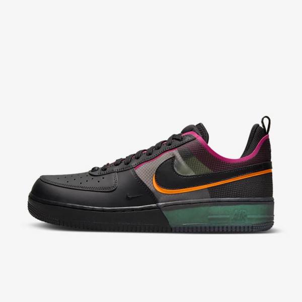 Black / Orange / Pink / Black Nike Air Force 1 React Men\'s Sneakers | NK234NLK