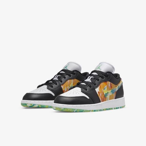 Black / Orange / White Nike Air Jordan 1 Low SE Older Kids' Sneakers | NK318BNM