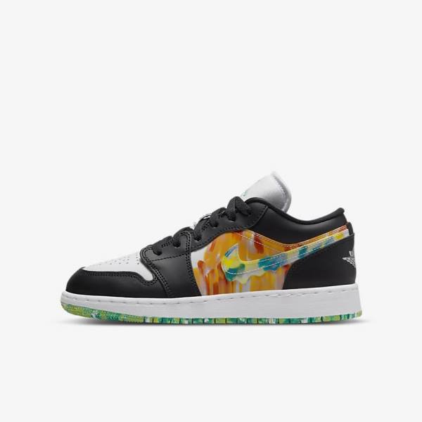 Black / Orange / White Nike Air Jordan 1 Low SE Older Kids\' Sneakers | NK318BNM