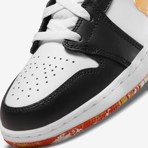 Black / Orange / White Nike Air Jordan 1 Mid SE Older Kids' Sneakers | NK682HWL