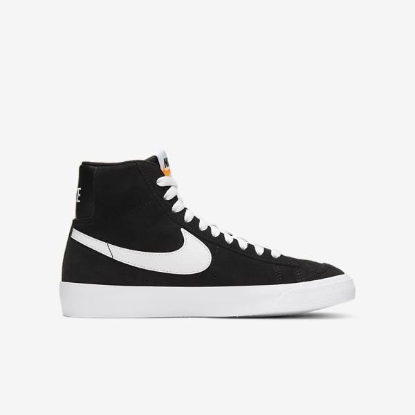 Black / Orange / White Nike Blazer Mid 77 Suede Older Kids' Sneakers | NK721AKF