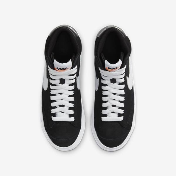 Black / Orange / White Nike Blazer Mid 77 Suede Older Kids' Sneakers | NK721AKF