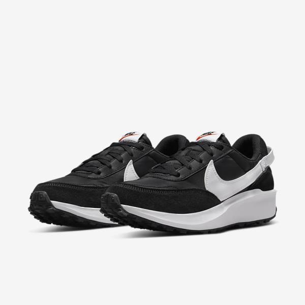 Black / Orange / White Nike Waffle Debut Women's Sneakers | NK038KUE