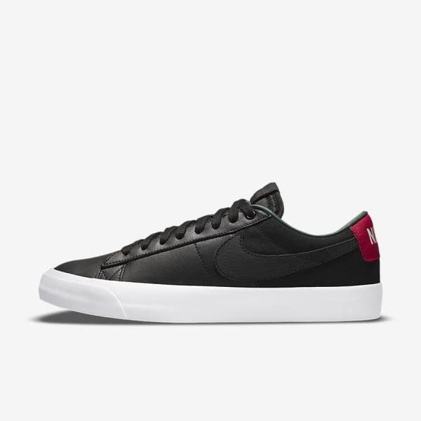 Black / Red / Black Nike SB Zoom Blazer Low Pro GT Premium Men\'s Sneakers | NK043IZF