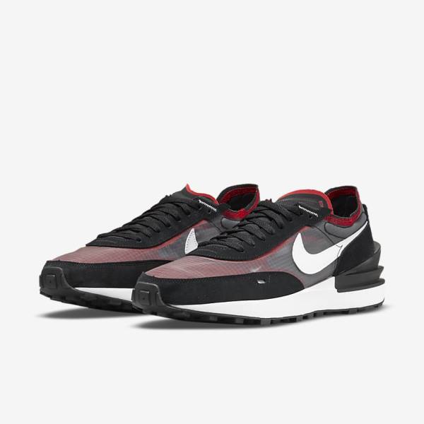 Black / Red / White Nike Waffle One SE Men's Sneakers | NK086YHV