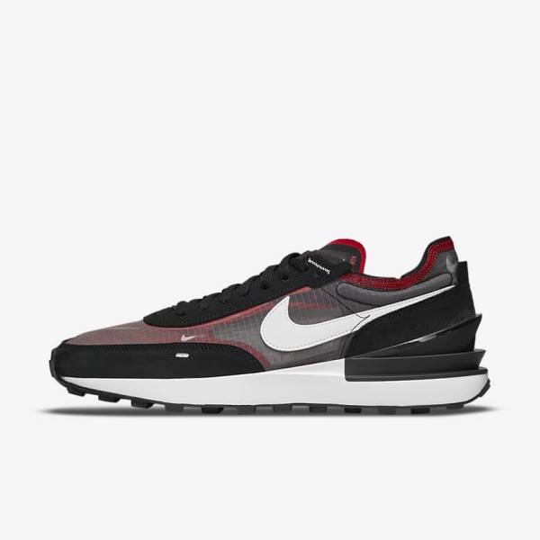 Black / Red / White Nike Waffle One SE Men\'s Sneakers | NK086YHV