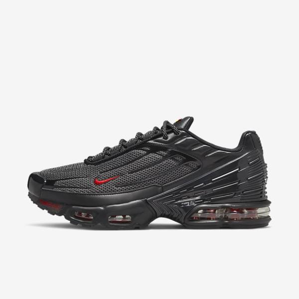 Black / Silver / Red Nike Air Max Plus 3 Men\'s Sneakers | NK572YJM