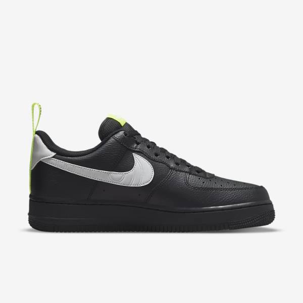 Black / Silver / White Nike Air Force 1 Men's Sneakers | NK187DVH