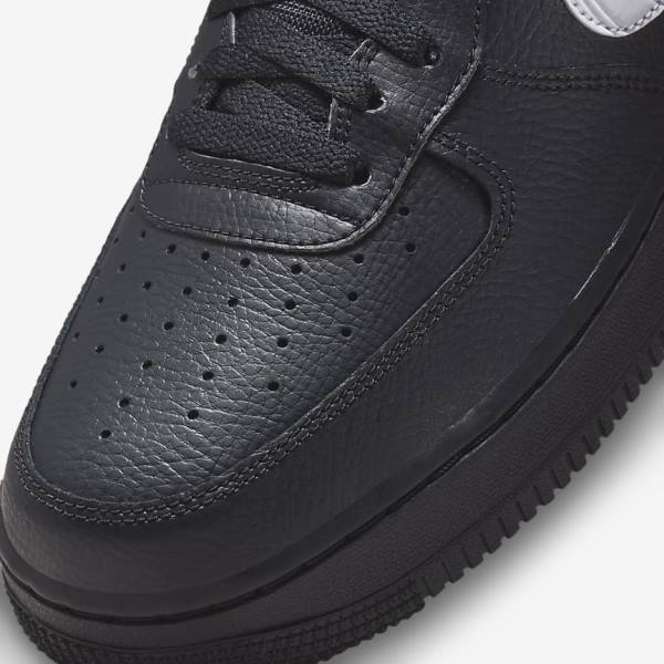 Black / Silver / White Nike Air Force 1 Men's Sneakers | NK187DVH