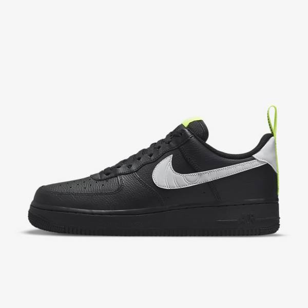 Black / Silver / White Nike Air Force 1 Men\'s Sneakers | NK187DVH