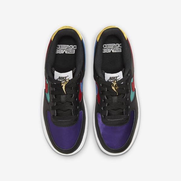 Black / Turquoise / Purple / Red Nike Air Force 1 LV8 EMB Older Kids' Sneakers | NK830TSH