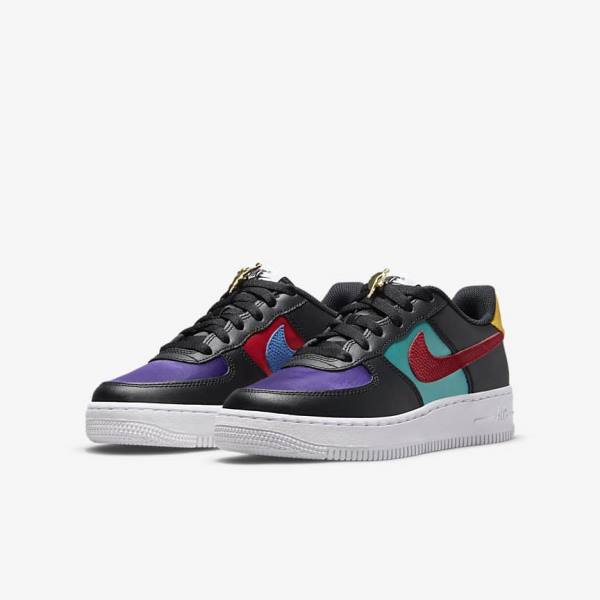 Black / Turquoise / Purple / Red Nike Air Force 1 LV8 EMB Older Kids' Sneakers | NK830TSH