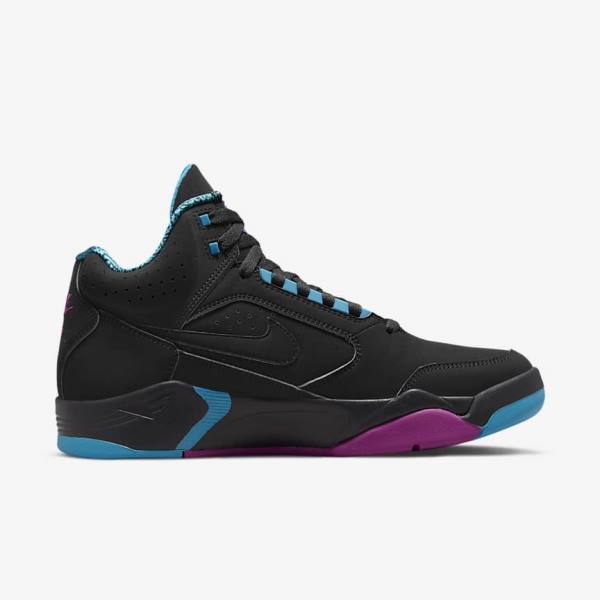 Black / Turquoise / Red Purple / Black Nike Air Flight Lite Mid Men's Sneakers | NK293NXR