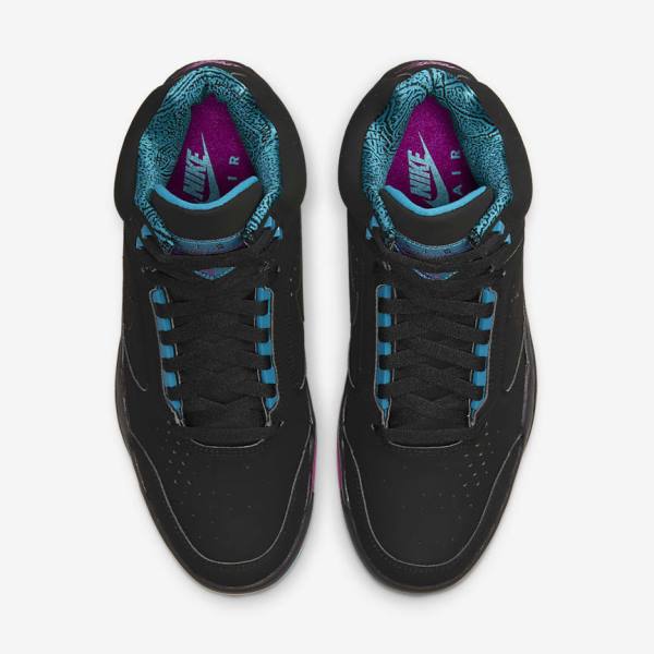 Black / Turquoise / Red Purple / Black Nike Air Flight Lite Mid Men's Sneakers | NK293NXR