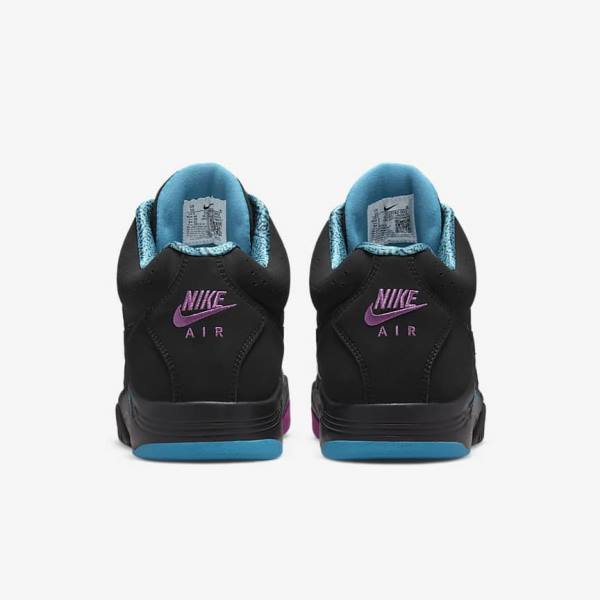 Black / Turquoise / Red Purple / Black Nike Air Flight Lite Mid Men's Sneakers | NK293NXR