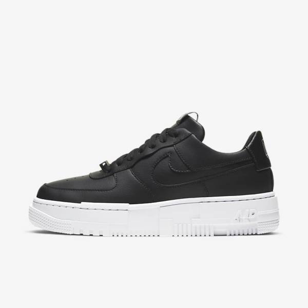 Black / White / Black Nike Air Force 1 Pixel Women\'s Sneakers | NK819UWT