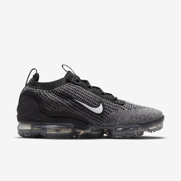 Black / White / Dark Grey / Black Nike Air VaporMax 2021 FK Men's Sneakers | NK042ESQ