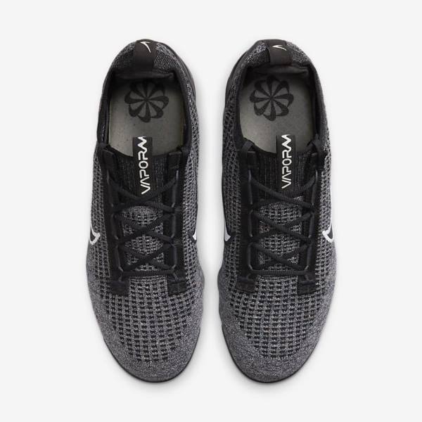 Black / White / Dark Grey / Black Nike Air VaporMax 2021 FK Men's Sneakers | NK042ESQ