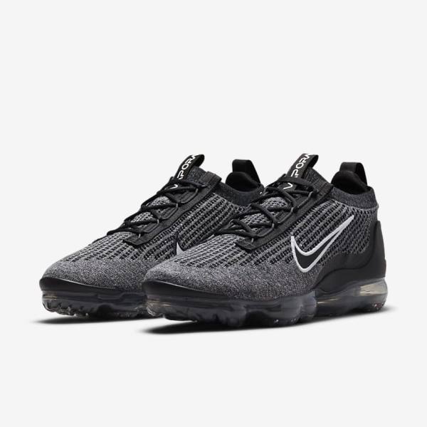 Black / White / Dark Grey / Black Nike Air VaporMax 2021 FK Men's Sneakers | NK042ESQ