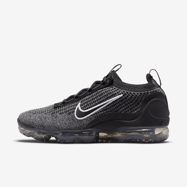 Black / White / Dark Grey / Black Nike Air VaporMax 2021 FK Men\'s Sneakers | NK042ESQ