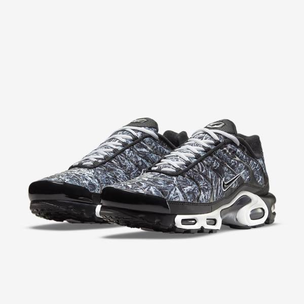 Black / White / Dark Grey / Black Nike Air Max Plus Men's Sneakers | NK052FCW