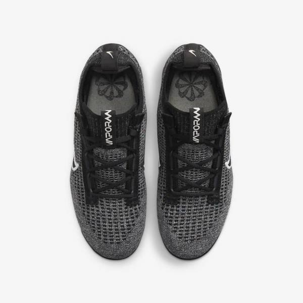 Black / White / Dark Grey / Black Nike Air VaporMax 2021 FK Older Kids' Sneakers | NK865SWG