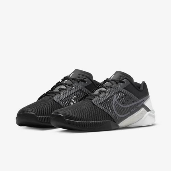 Black / White / Dark Grey / Metal Grey Nike Zoom Metcon Turbo 2 Men's Training Shoes | NK438ZLF