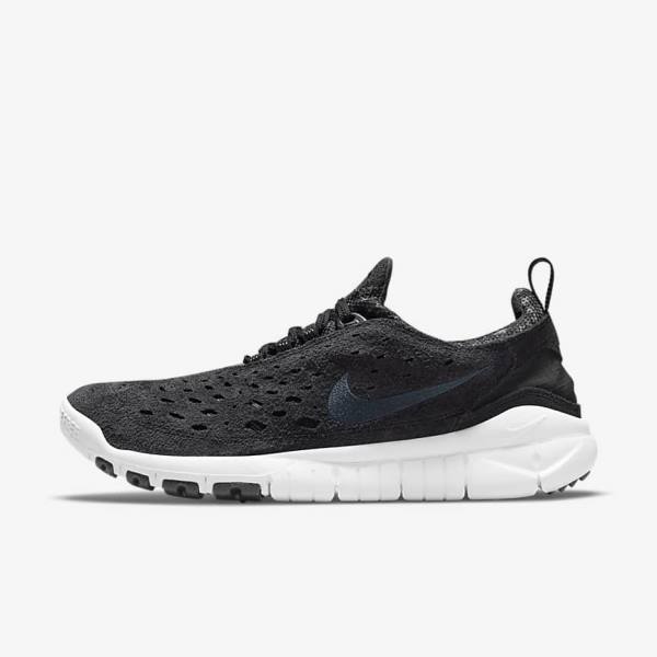 Black / White / Dark Grey Nike Free Run Trail Men\'s Sneakers | NK640DRX