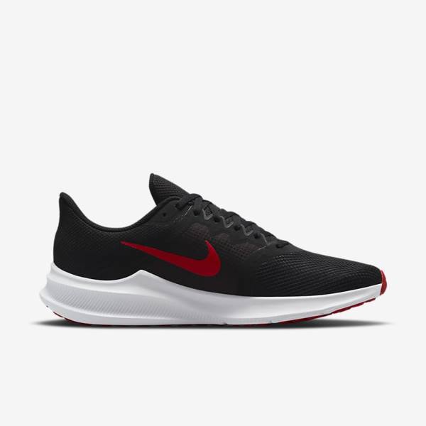 Black / White / Dark Grey / Red Nike Downshifter 11 Road Men's Running Shoes | NK024SQY