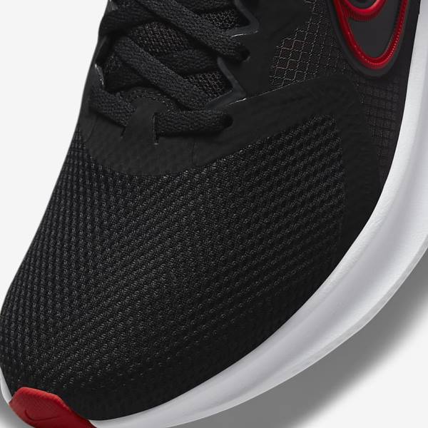 Black / White / Dark Grey / Red Nike Downshifter 11 Road Men's Running Shoes | NK024SQY