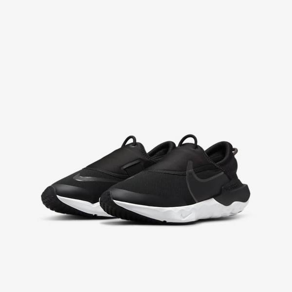 Black / White / Grey Nike Flow Older Road Kids' Running Shoes | NK309IZP