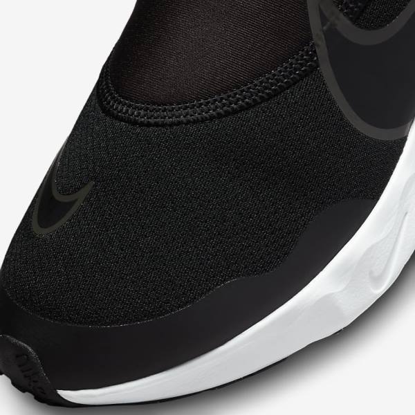 Black / White / Grey Nike Flow Older Road Kids' Running Shoes | NK309IZP