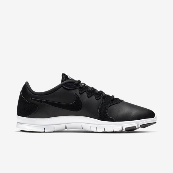 Black / White / Light Red / Black Nike Flex Essential TR Leather Women's Training Shoes | NK021TDZ