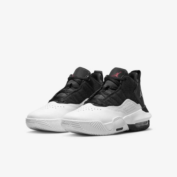 Black / White / Metal Silver / Red Nike Jordan Stay Loyal Older Kids' Jordan Shoes | NK089LMW