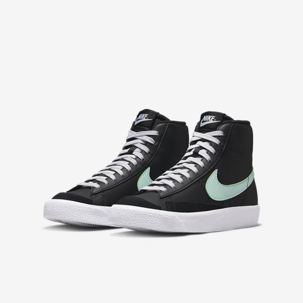 Black / White / Mint Nike Blazer Mid 77 Older Kids' Sneakers | NK097VLD