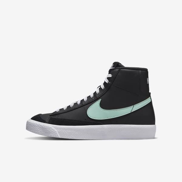 Black / White / Mint Nike Blazer Mid 77 Older Kids\' Sneakers | NK097VLD